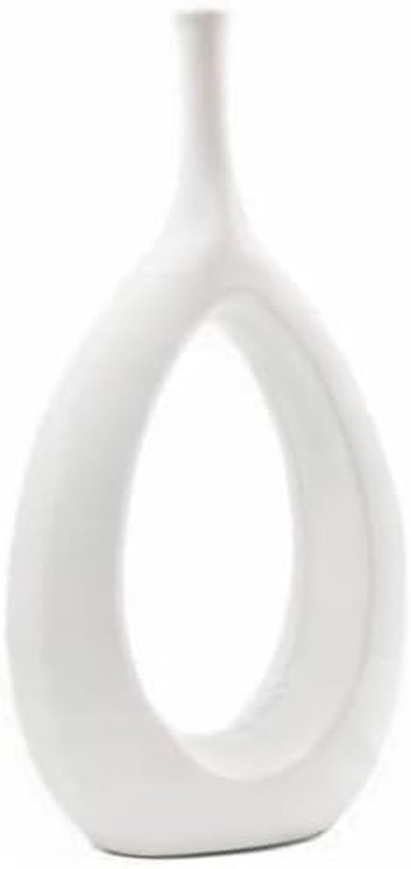 Samawi Ceramic White Vase Set of 2, Modern Living Room Decor, Ideal for Home Decor