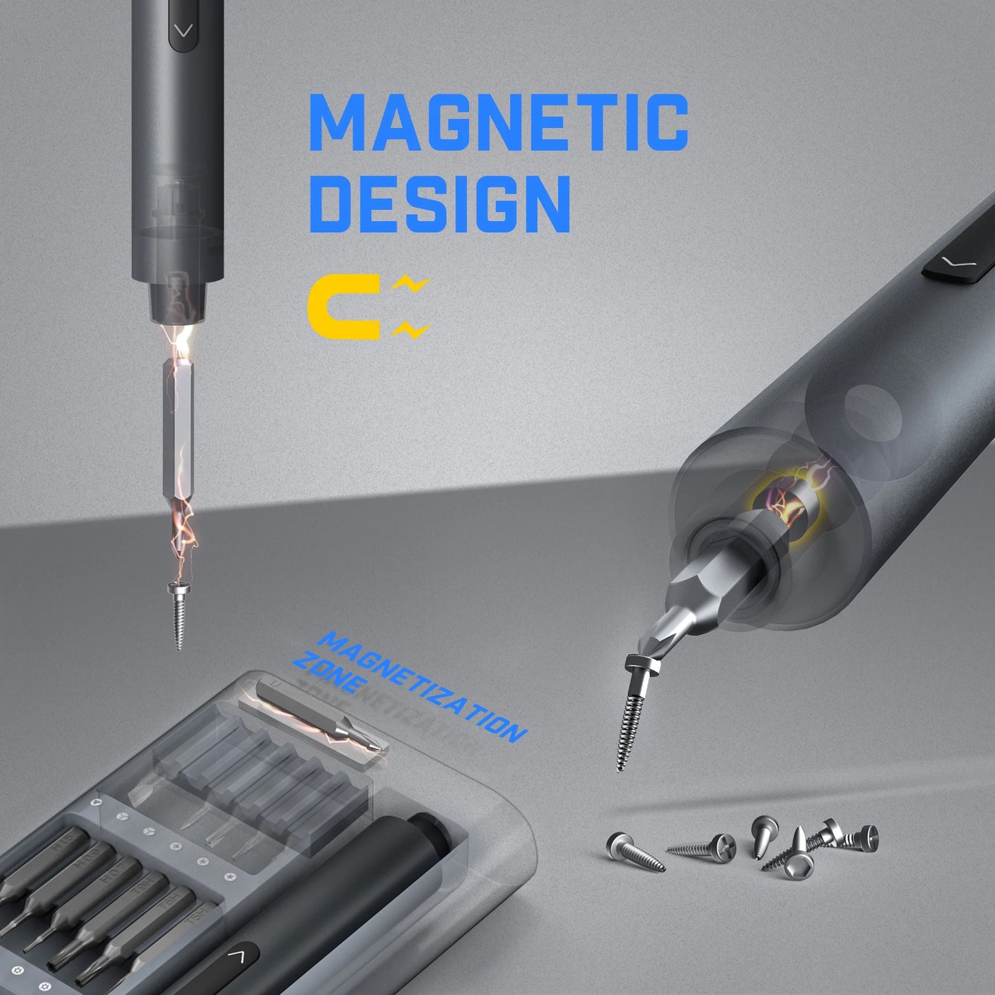 Cordless Electric Screwdriver Kit, 3 N.M Torque with 24 Magnetic Bits, Quick-Charge Battery & Magnetic Holder - Ideal for Electronics Repair (Phones, Laptops, Watches)