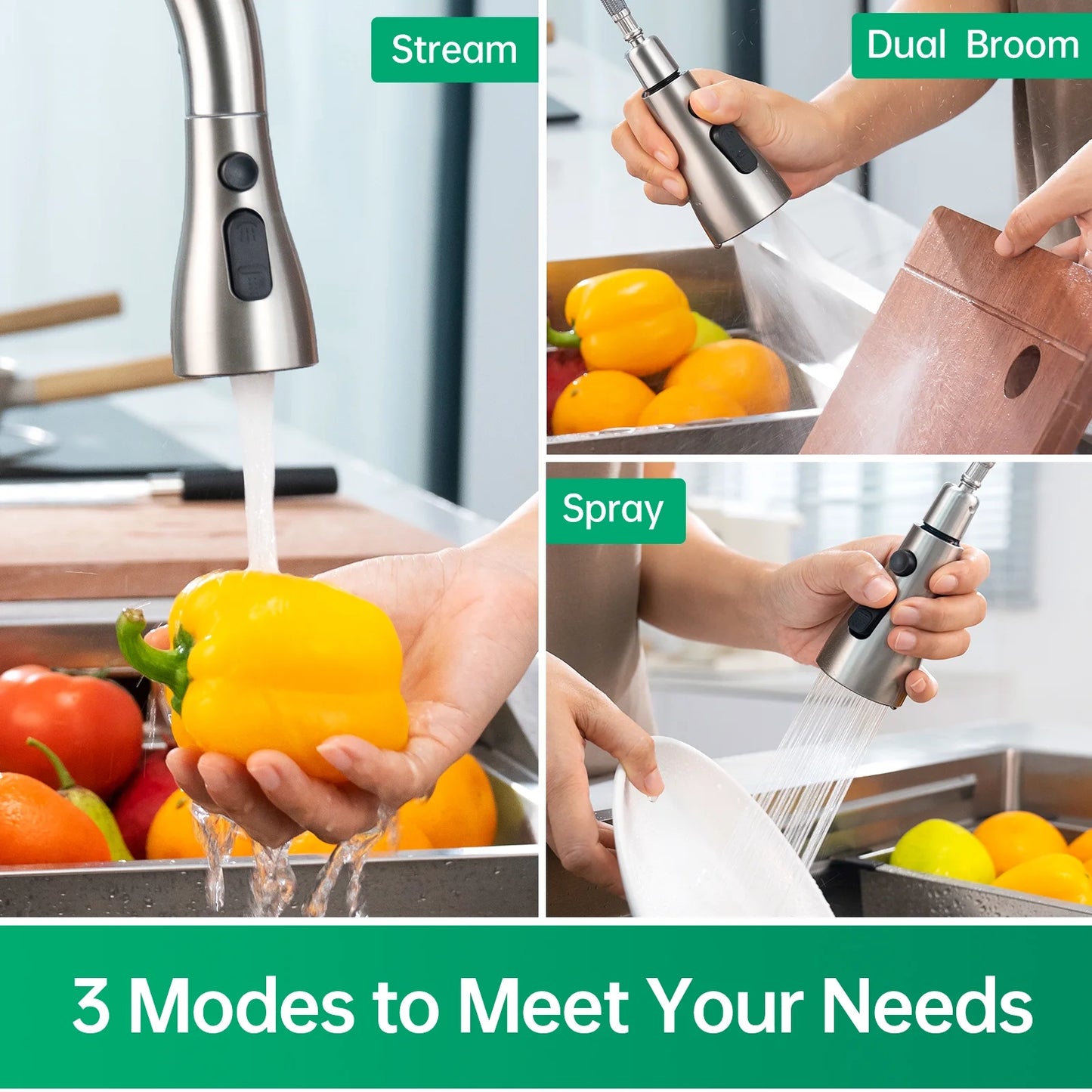 Stainless Steel Brushed Nickel High Arch Kitchen Faucet