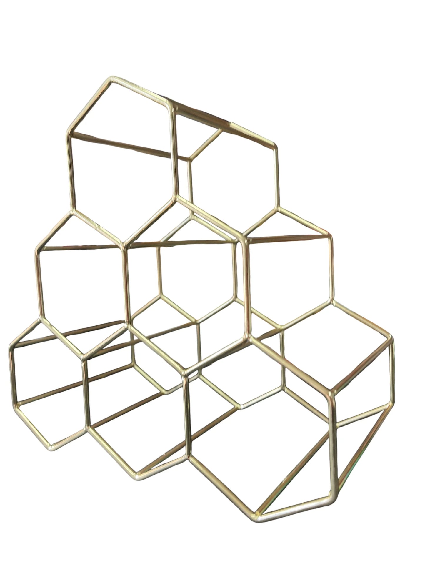 Metal Wine Racks | 6 Bottle Free Standing Wine Bottle Holder | Tabletop Cabinet Wine Rack | Modern Design Light Weight for Wine Lovers, Gold - 6 Bottle