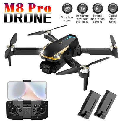 Ultimate M8 PRO FPV Drone 2025 4K UHD Stabilized Camera 5G Wifi Brushless Motors Optical Flow Auto Return Intelligent Aerial Photography with Three Sides Obstacle Sensing & Omnidirectional Guard Flight