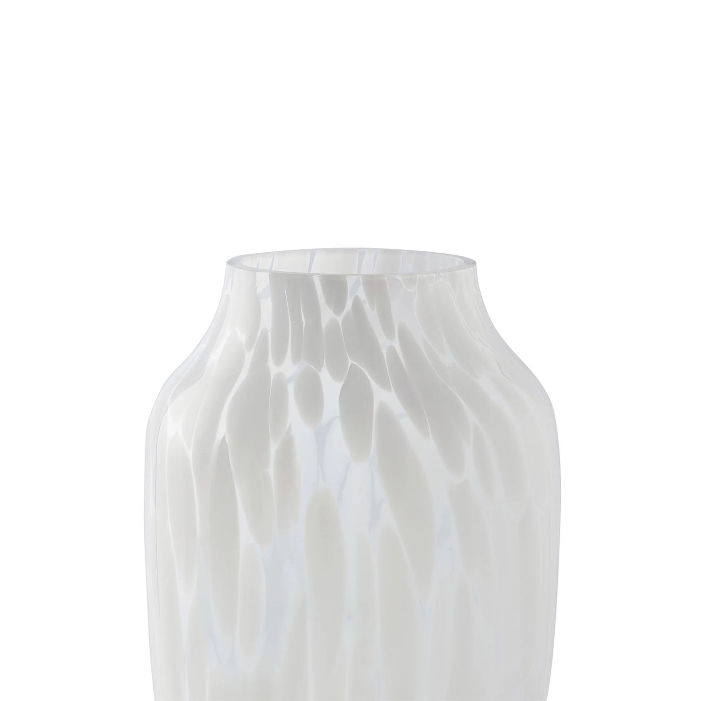 13'' Tall White Painted Glass Bouquet Vase