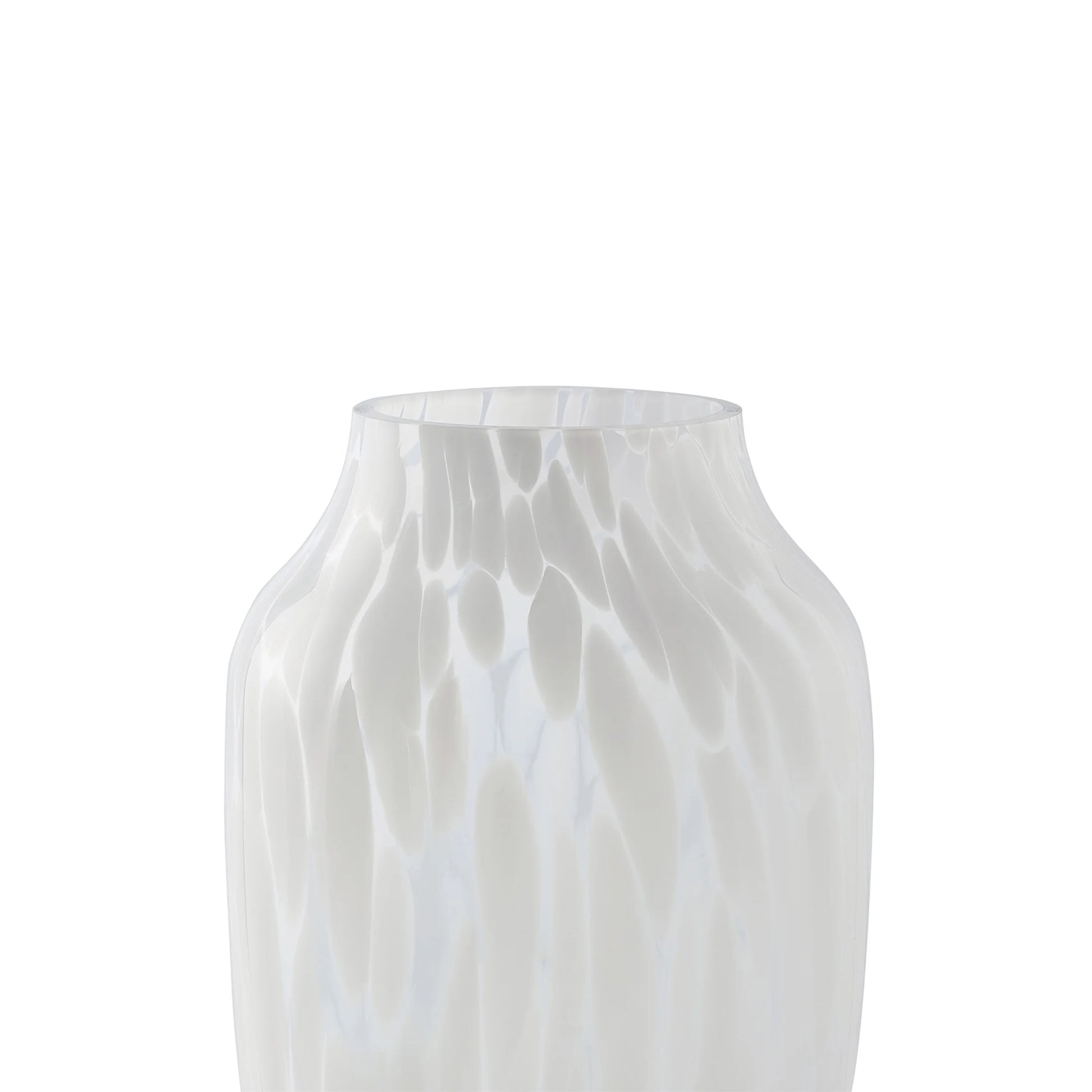 13'' Tall White Painted Glass Bouquet Vase