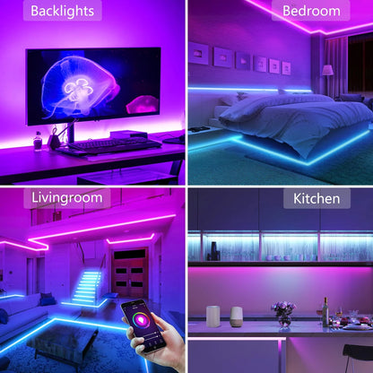Indoor 33 Ft Smart Color Changing LED Strip Light