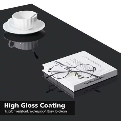 40.16 In. Black Rectangle Particle Board Lift Top Coffee Table with RGB LED Light and Hidden Compartment