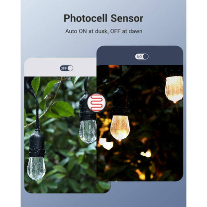 Outdoor Light Countdown Timer Waterproof with 2-Grounded Outlets for Outdoor Lighting-Black