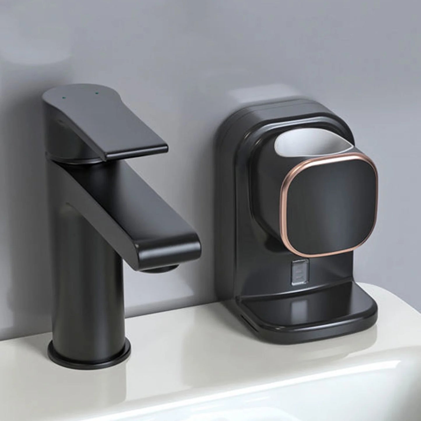 Toothpaste Dispenser,Wall Mounted Automatic Toothpaste Dispenser for Kids and Adults Shower, Is Wall Mount Bathroom Accessories with Super Sticky Suction Pad,Black