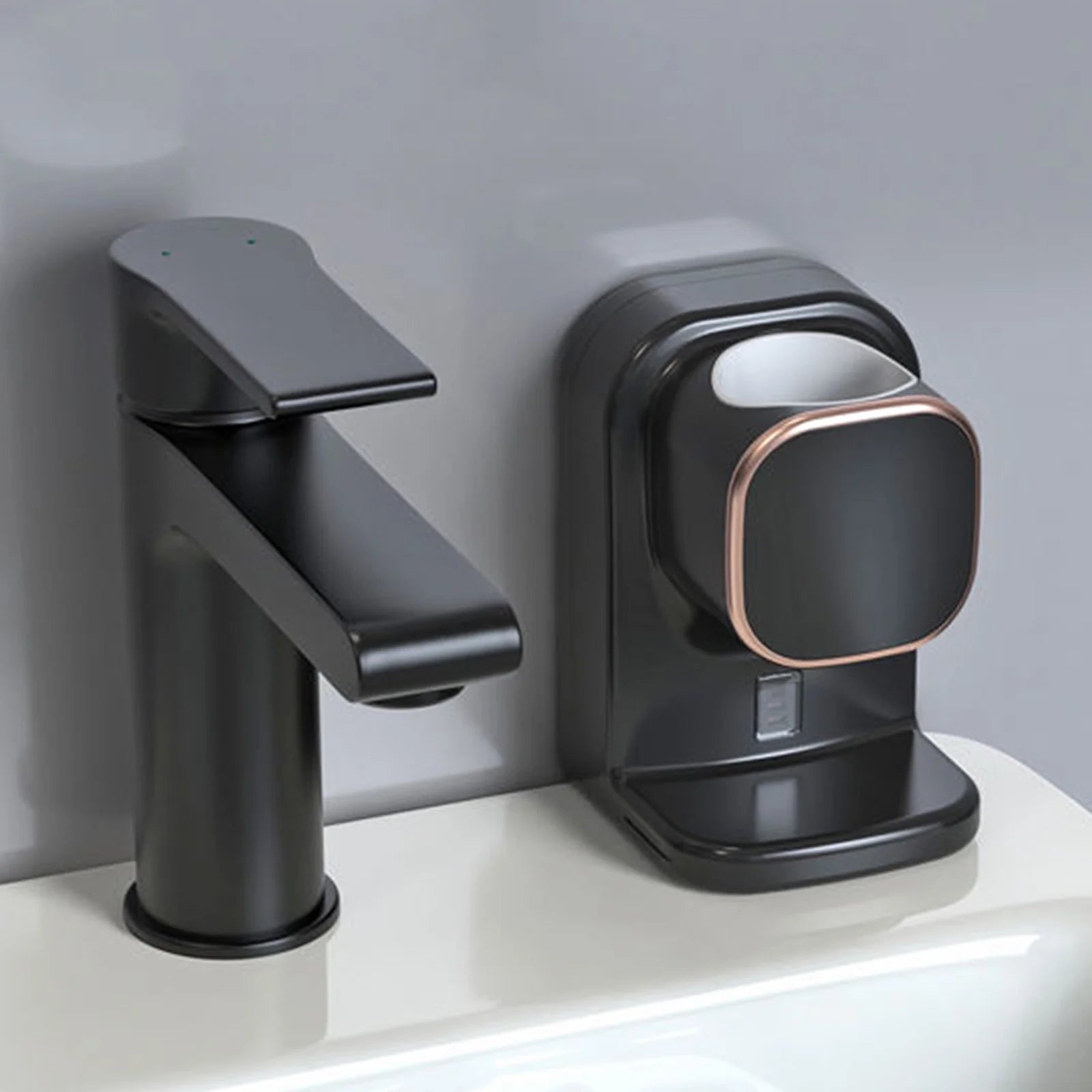 Toothpaste Dispenser,Wall Mounted Automatic Toothpaste Dispenser for Kids and Adults Shower, Is Wall Mount Bathroom Accessories with Super Sticky Suction Pad,Black