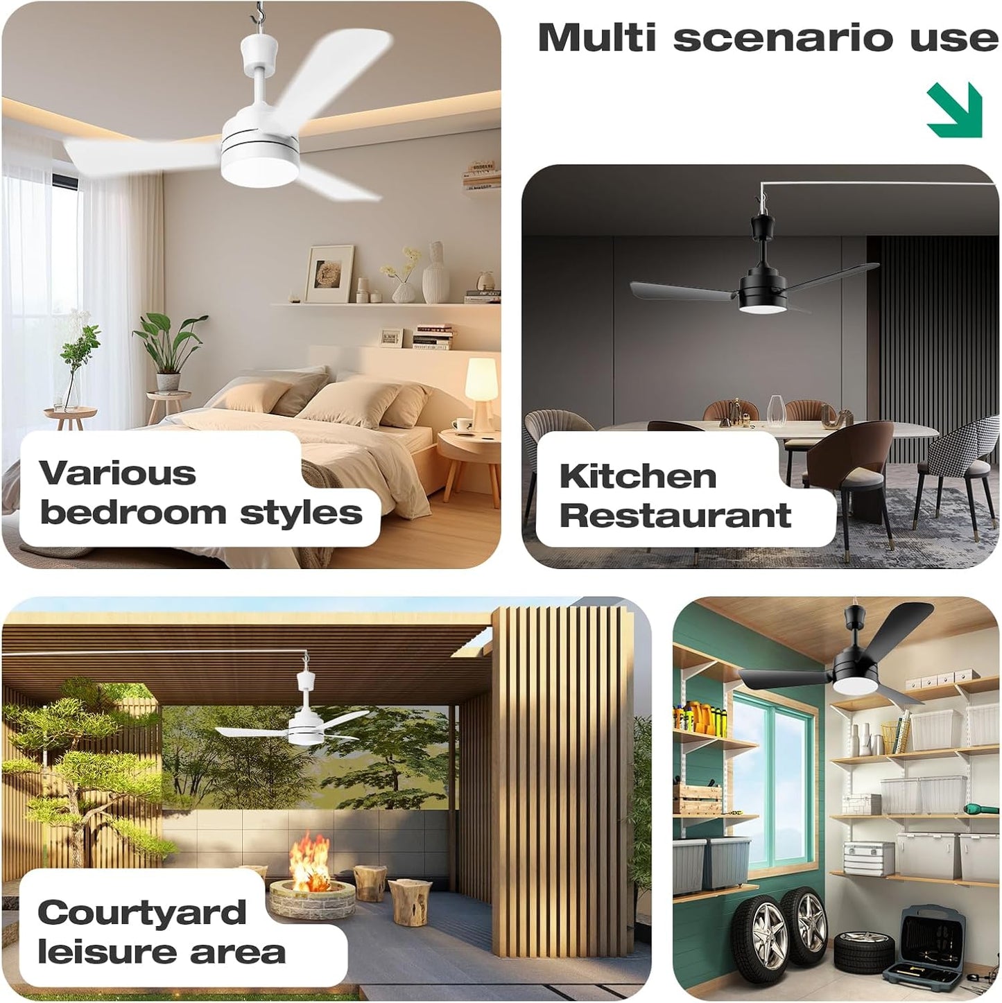 Ceiling Fans with Lights,28" LED Fan Light Hanging with Hook,Hook Type Ceiling F