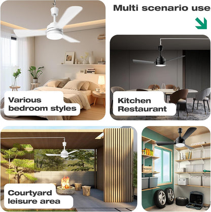 Ceiling Fans with Lights,28" LED Fan Light Hanging with Hook,Hook Type Ceiling F