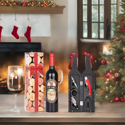 Deluxe Wine Accessories Gift Set - 5-Piece Corkscrew Opener Set in Elegant Gift Box