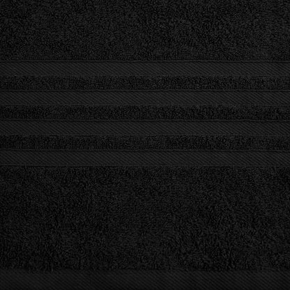 12 Piece Bath Towel Set for Bathroom - Wealuxe Collection 2 Bath Towels, 4 Hand Towels, 6 Washcloths 100% Cotton Soft and Plush Highly Absorbent, Soft Towel for Hotel & Spa - Black