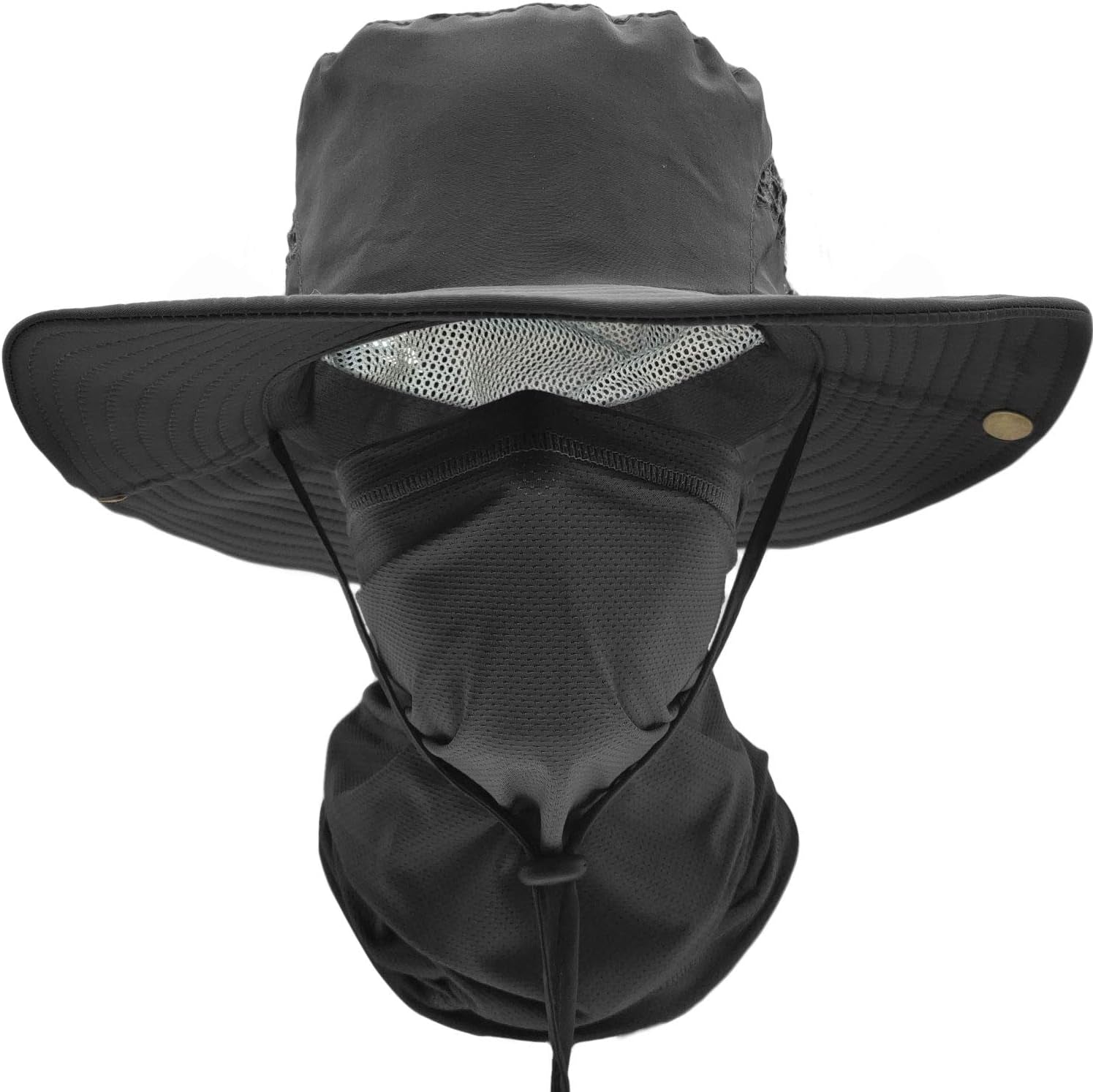 Fishing Hats for Men with Cooling Neck Gaiter Set Wide Brim Boonie Bucket Sun Hats for Men Women Hunting Mesh Beach Cap