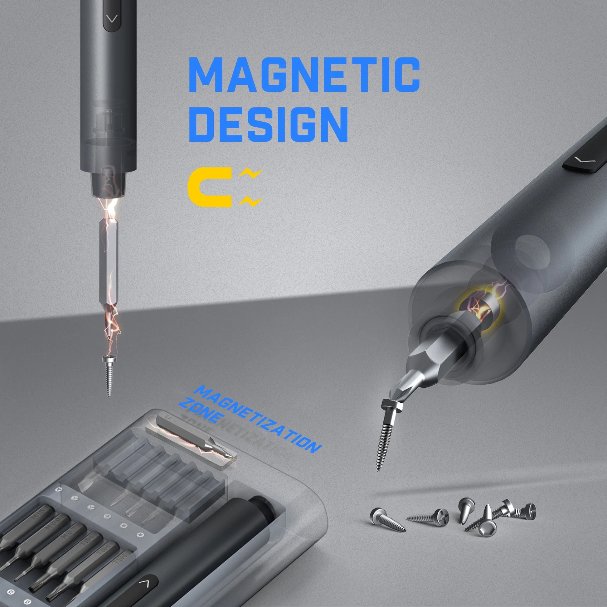 Cordless Electric Screwdriver Kit, 3 N.M Torque with 24 Magnetic Bits, Quick-Charge Battery & Magnetic Holder - Ideal for Electronics Repair (Phones, Laptops, Watches)