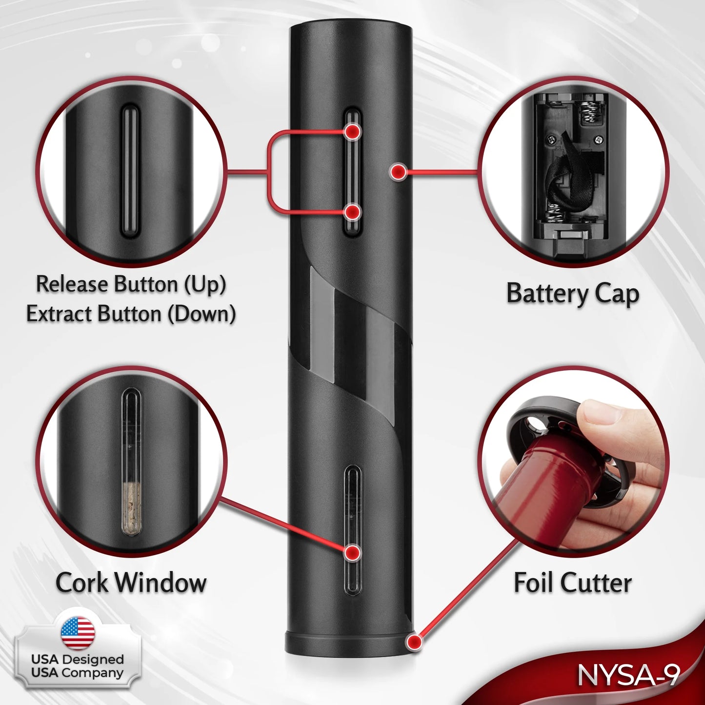 Vinflow5 Electric Wine Opener with Foil Cutter