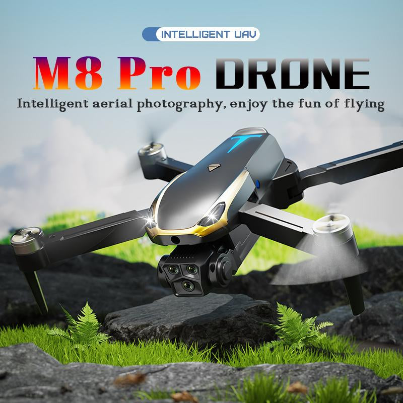 Ultimate M8 PRO FPV Drone 2025 4K UHD Stabilized Camera 5G Wifi Brushless Motors Optical Flow Auto Return Intelligent Aerial Photography with Three Sides Obstacle Sensing & Omnidirectional Guard Flight
