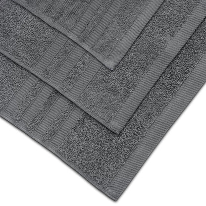 12 Piece Bath Towel Set for Bathroom - Wealuxe Collection 2 Bath Towels, 4 Hand Towels, 6 Washcloths 100% Cotton Soft and Plush Highly Absorbent, Soft Towel for Hotel & Spa - Gray