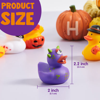 24 Pcs Halloween Rubber Ducks Bulk for Party Favors, Mini Duckies Bathtub Toys for Trick or Treating Goodie Bag Fillers, Classroom Prizes