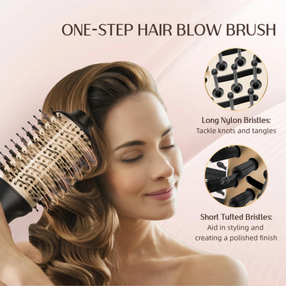 Hair Dryer Brush, Hot Air Brush Digital Display, Blowout Brush Ceramic Barrel, Heated Brush