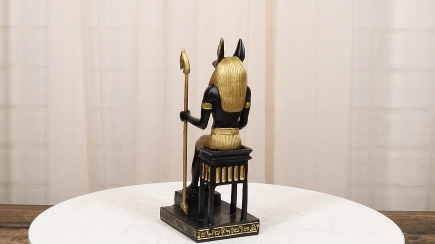 Ancient Egyptian Mythology Religion Anubis Dog Sitting Statue Home Decor Figure