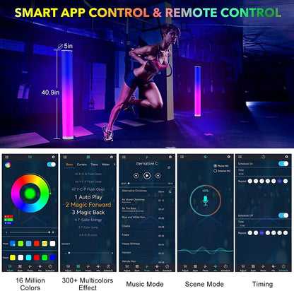 RGB Dimmable Floor Lamp with White Shade