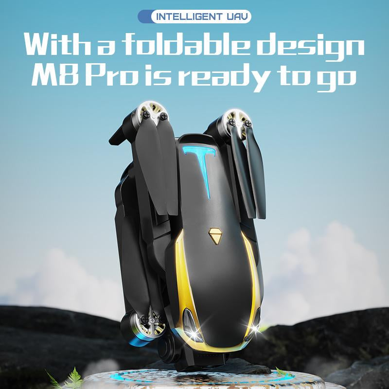 Ultimate M8 PRO FPV Drone 2025 4K UHD Stabilized Camera 5G Wifi Brushless Motors Optical Flow Auto Return Intelligent Aerial Photography with Three Sides Obstacle Sensing & Omnidirectional Guard Flight