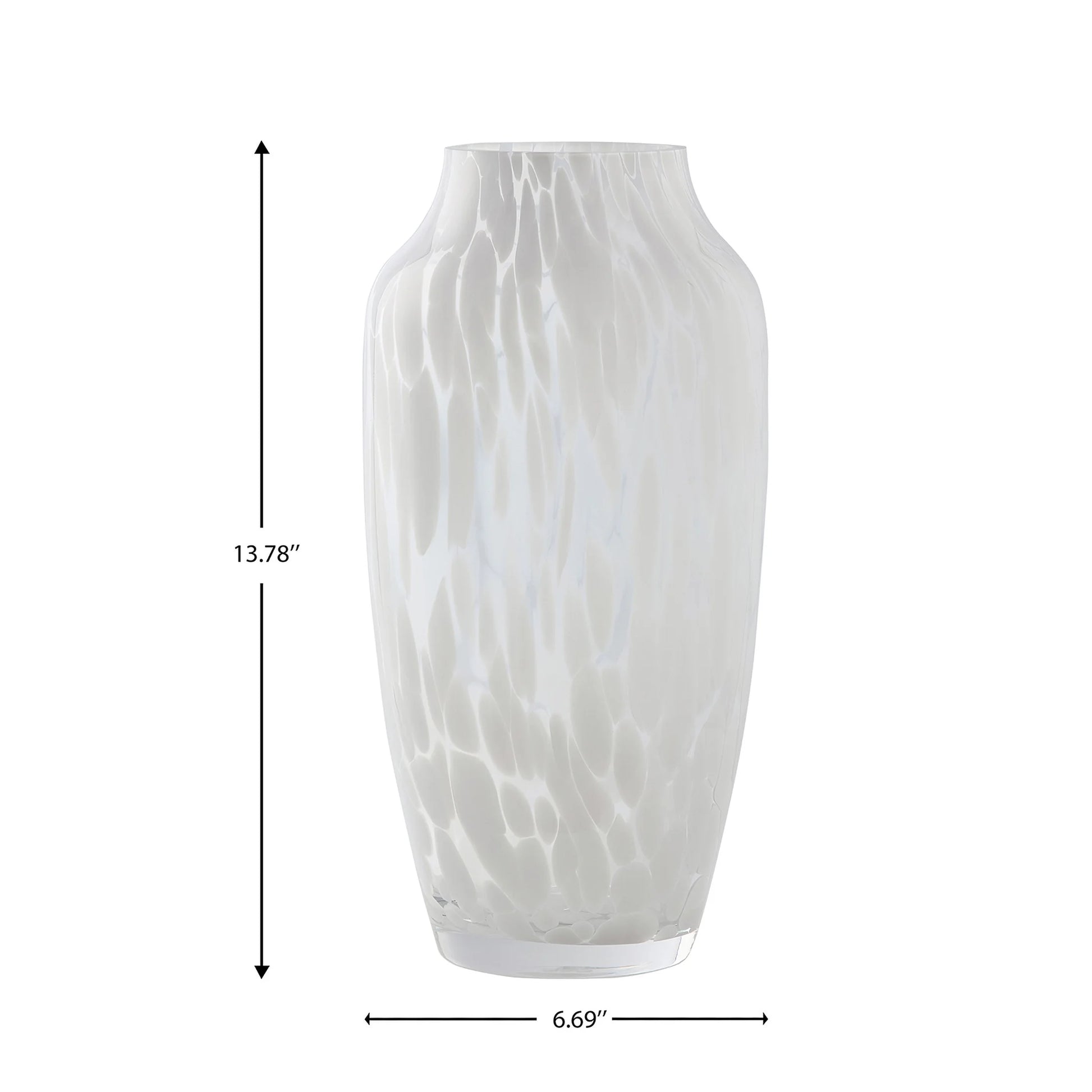 13'' Tall White Painted Glass Bouquet Vase