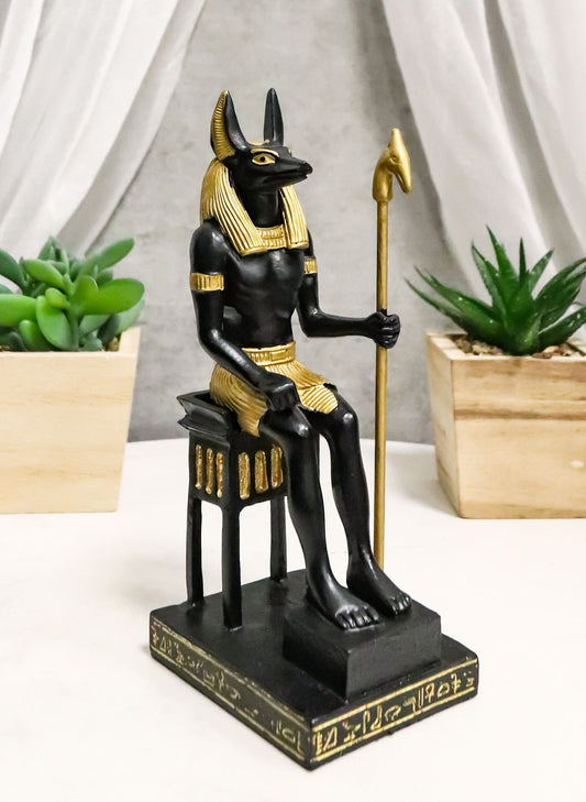 Ancient Egyptian Mythology Religion Anubis Dog Sitting Statue Home Decor Figure