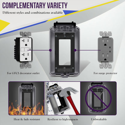 Outdoor Outlet Cover Extra-Duty In-Use Weatherproof Outdoor Decorator/Gfci Recep