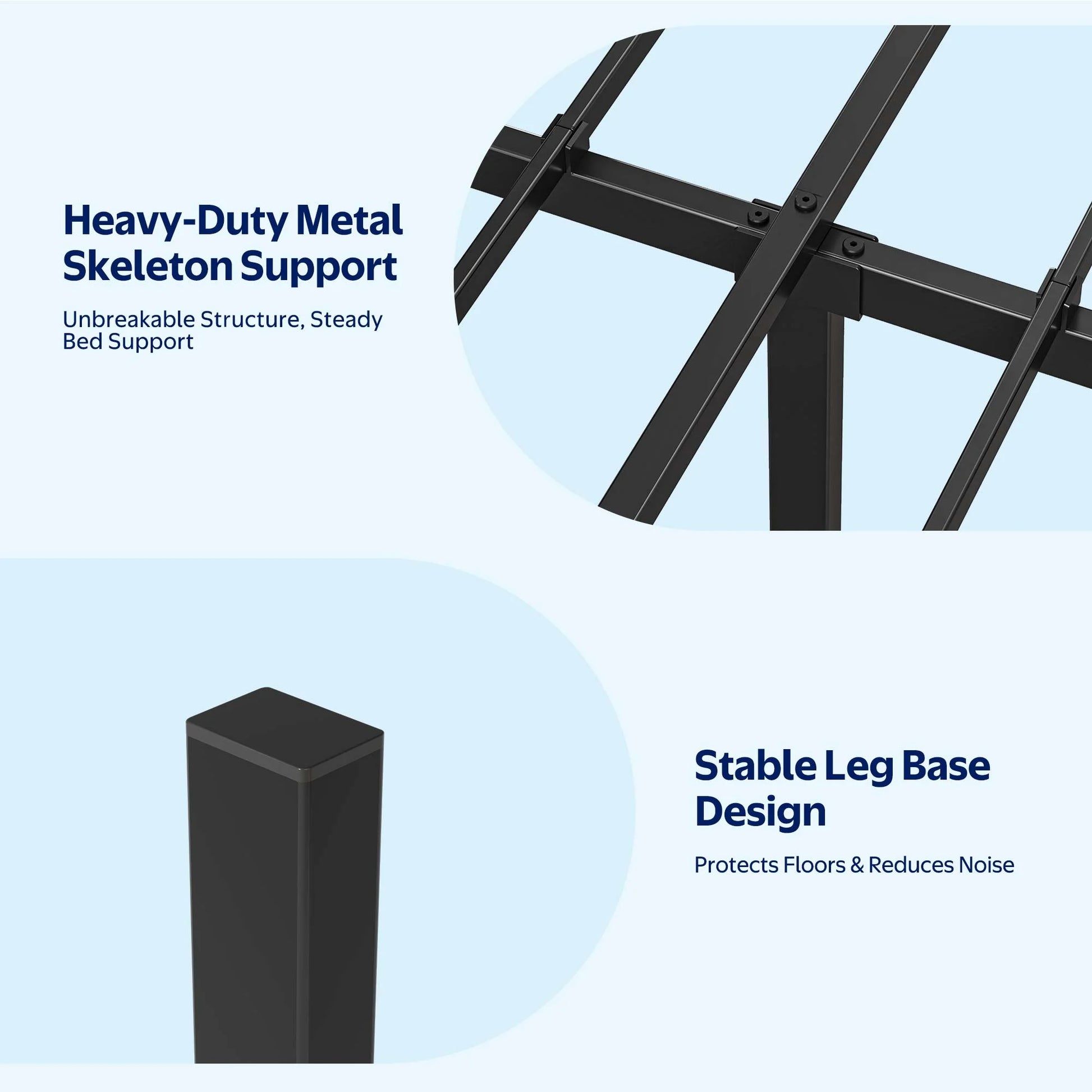 Full LED Bed Frame with Headboard Storage - Charging Station, Dark Gray