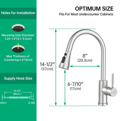 Stainless Steel Brushed Nickel High Arch Kitchen Faucet