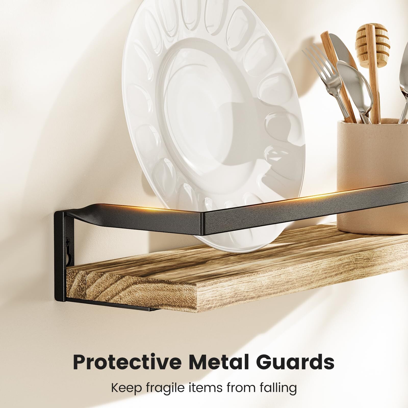 Bathroom Shelves with Towel Bar Floating Wall for Bathroom/Livin