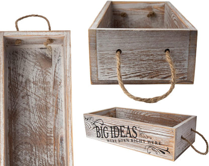 Bathroom Decor Box, 2 Sides with Funny Sayings -Perfect for Farmhouse Bathroom Decor, Rustic Bathroom Decor, Funny Toilet Paper Holder - Rustic White