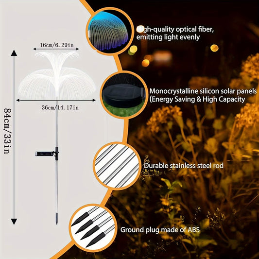 Magical Double-Deck Solar Jellyfish Lights: Waterproof, Multi-Color LED for Garden & Festive Decor Outdoor Solar Light