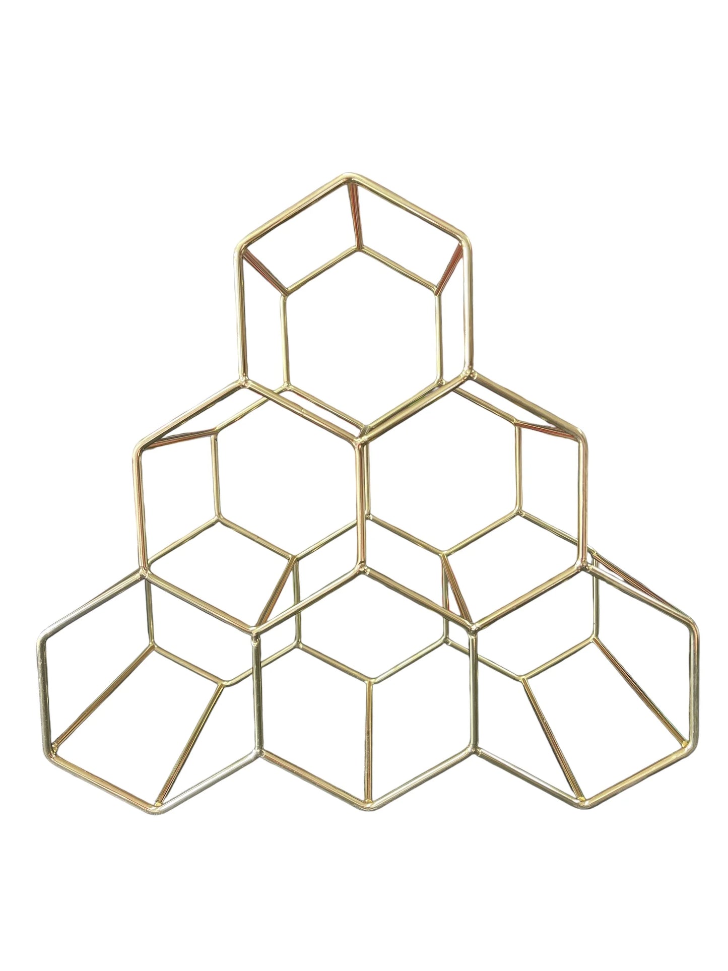 Metal Wine Racks | 6 Bottle Free Standing Wine Bottle Holder | Tabletop Cabinet Wine Rack | Modern Design Light Weight for Wine Lovers, Gold - 6 Bottle