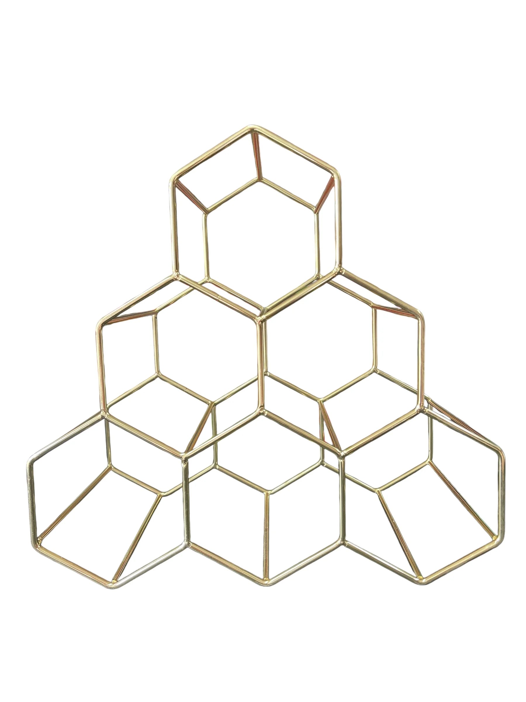 Metal Wine Racks | 6 Bottle Free Standing Wine Bottle Holder | Tabletop Cabinet Wine Rack | Modern Design Light Weight for Wine Lovers, Gold - 6 Bottle