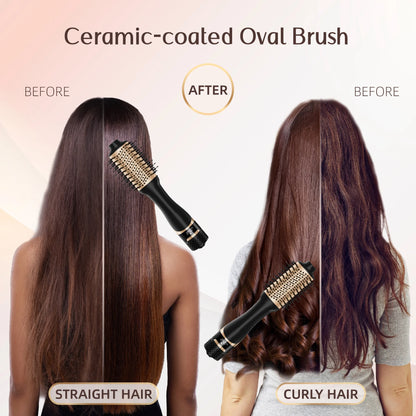 Hair Dryer Brush, Hot Air Brush Digital Display, Blowout Brush Ceramic Barrel, Heated Brush