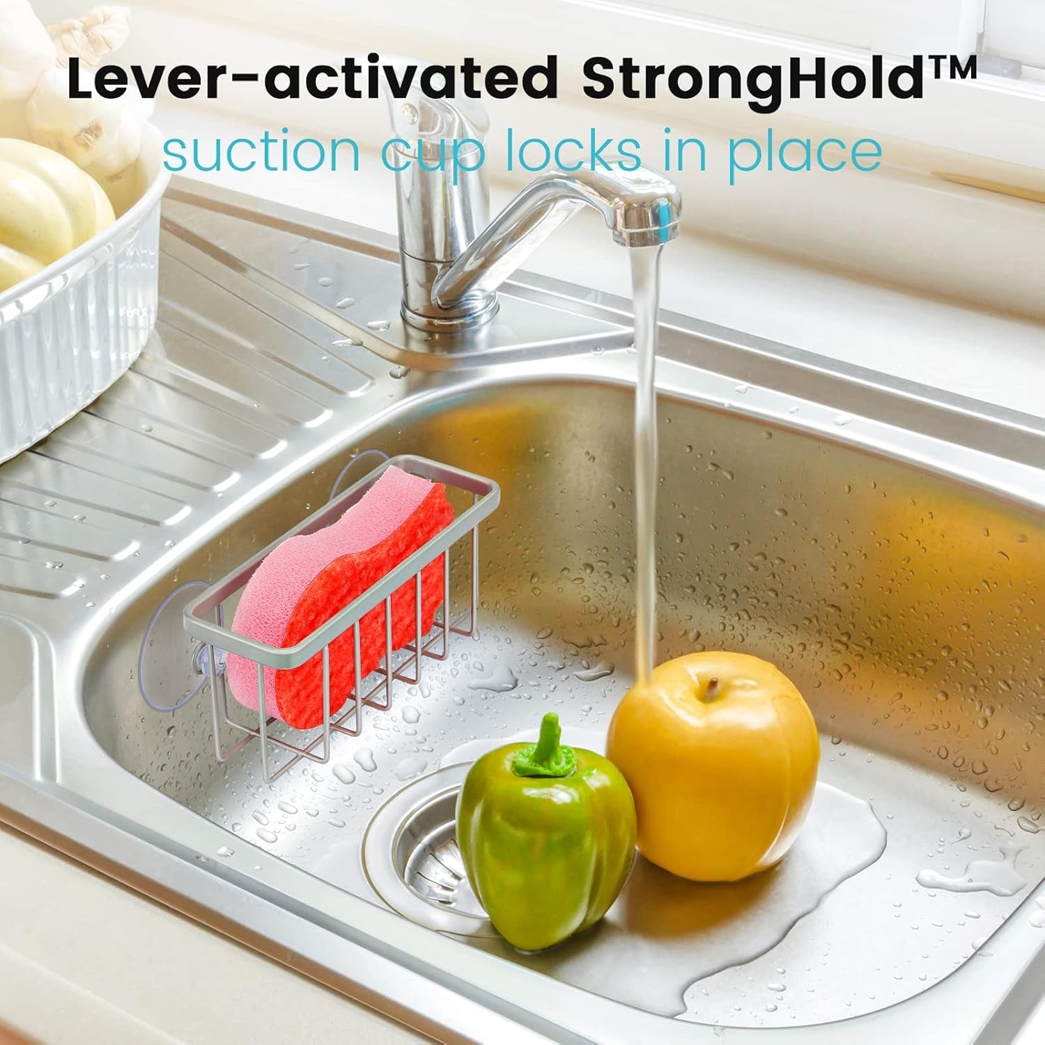Sponge Holder for Kitchen Sink, Kitchen Sink Sponge Holder,Sink Caddy,Dish Soap Holder