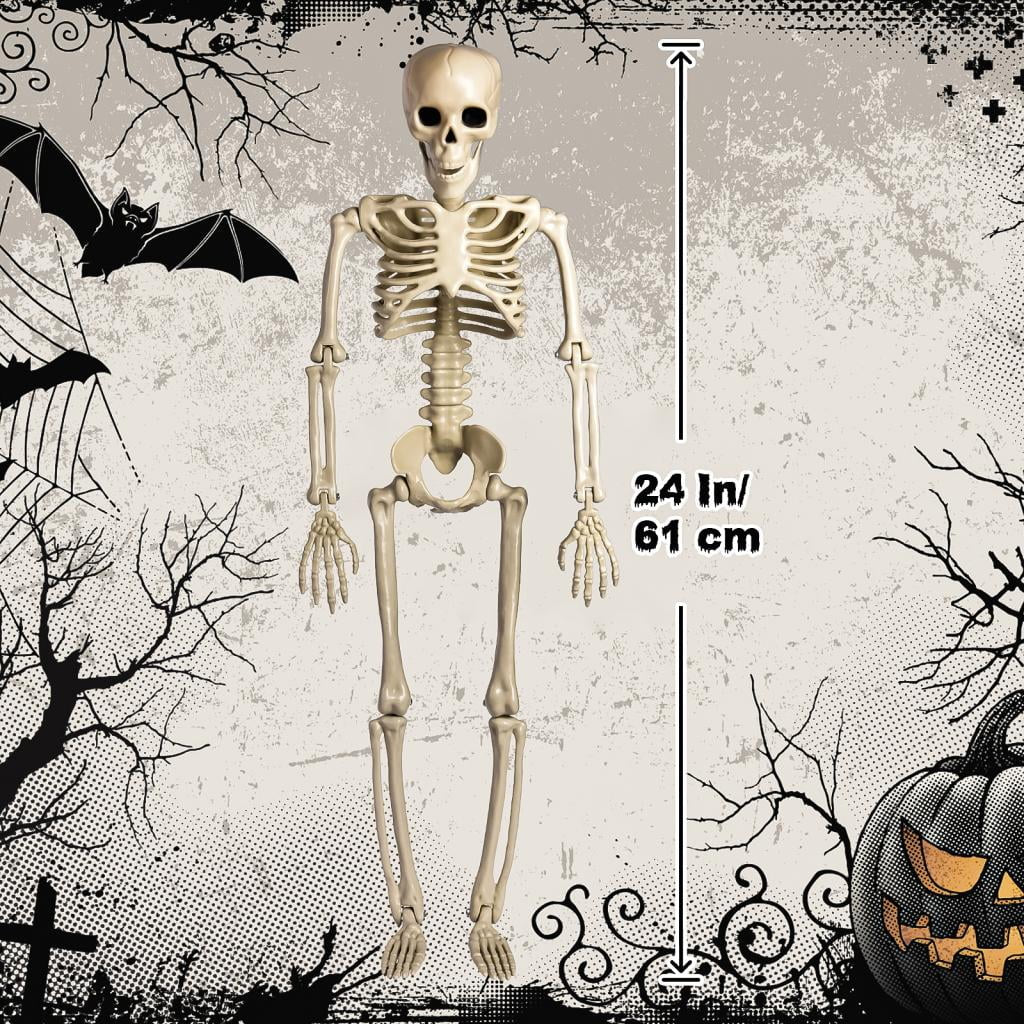 24 Inch Halloween Adjustable Skeleton Prop,Halloween Decoration Clearance,Halloween Party Decoration,Halloween Decoration Outdoor,Indoor