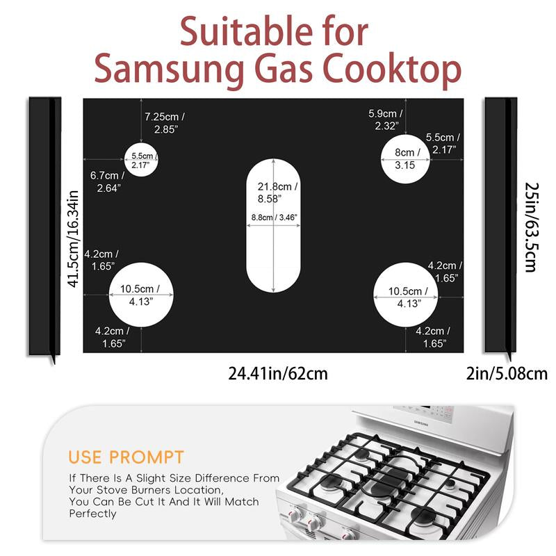 Gas Burner Mats – Heatproof, Oil-Resistant, Easy Clean, Non-Slip, Reusable Kitchen Protector