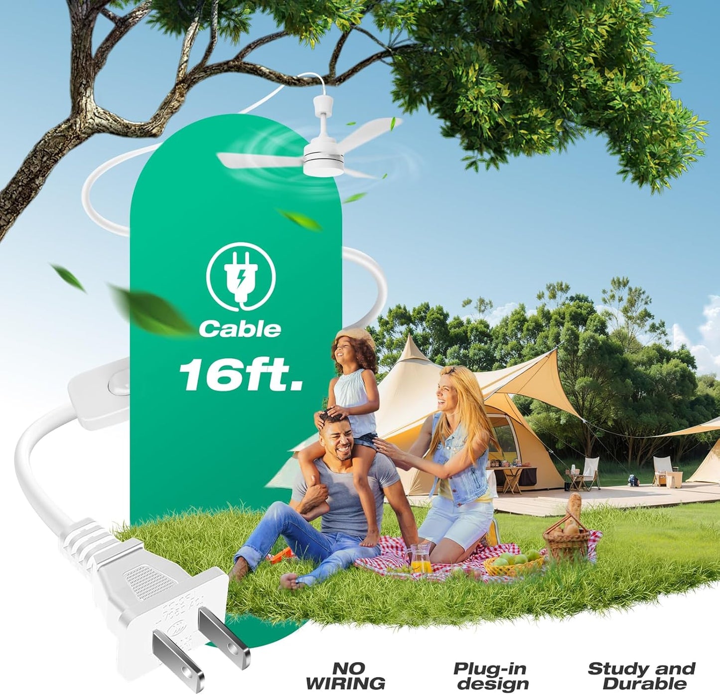 Ceiling Fans with Lights,28" LED Fan Light Hanging with Hook,Hook Type Ceiling F