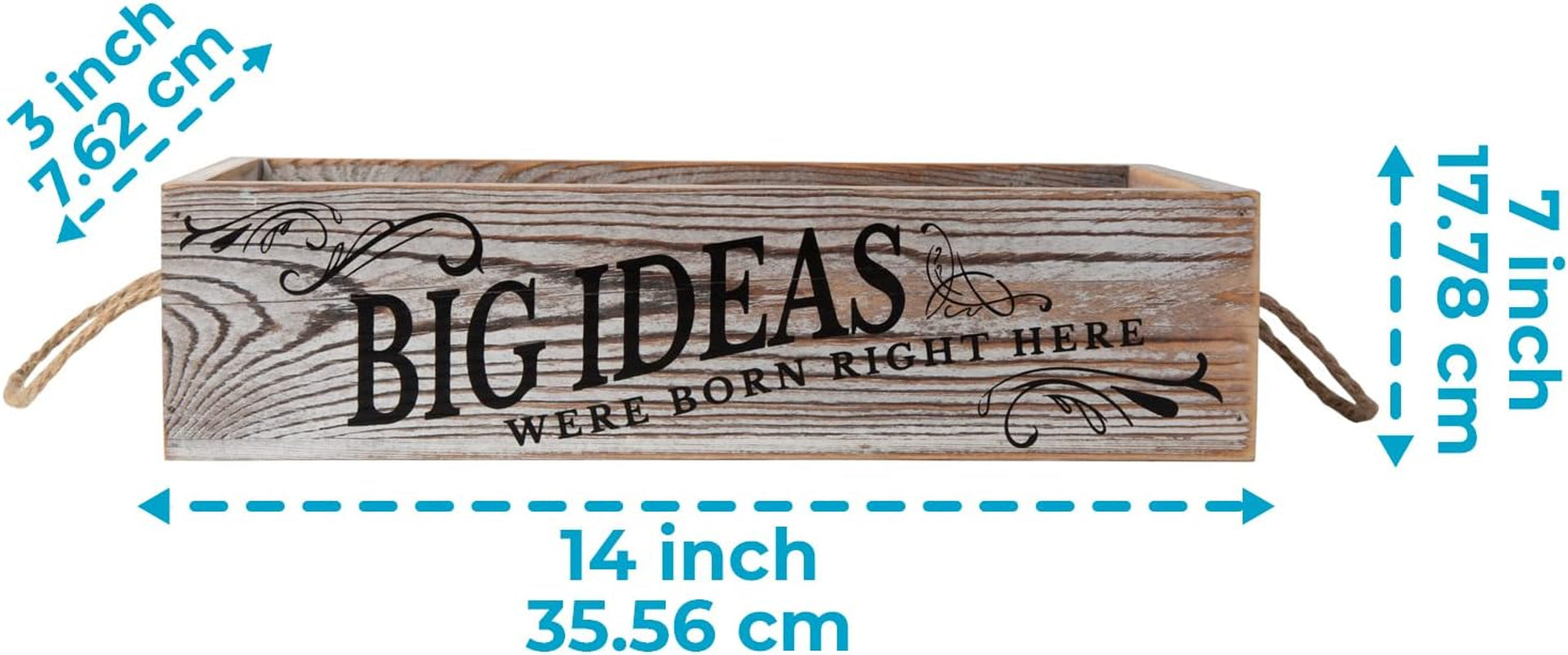 Bathroom Decor Box, 2 Sides with Funny Sayings -Perfect for Farmhouse Bathroom Decor, Rustic Bathroom Decor, Funny Toilet Paper Holder - Rustic White