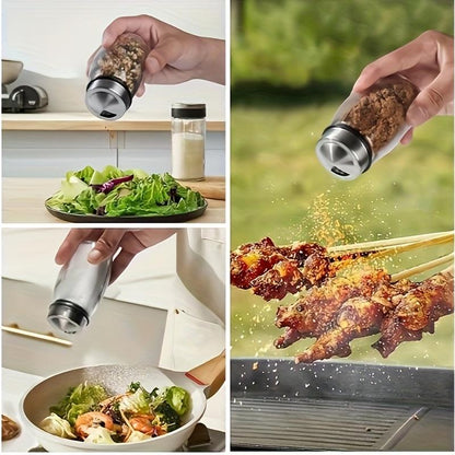 Double Layer Rotating Spice Rack360°Spice Rack Organizer Revolving Spice Rack,- Rotating Holder with 12 Glass Bottles Kitchen Seasoning Organizer Storage Canister Plastic Stainless