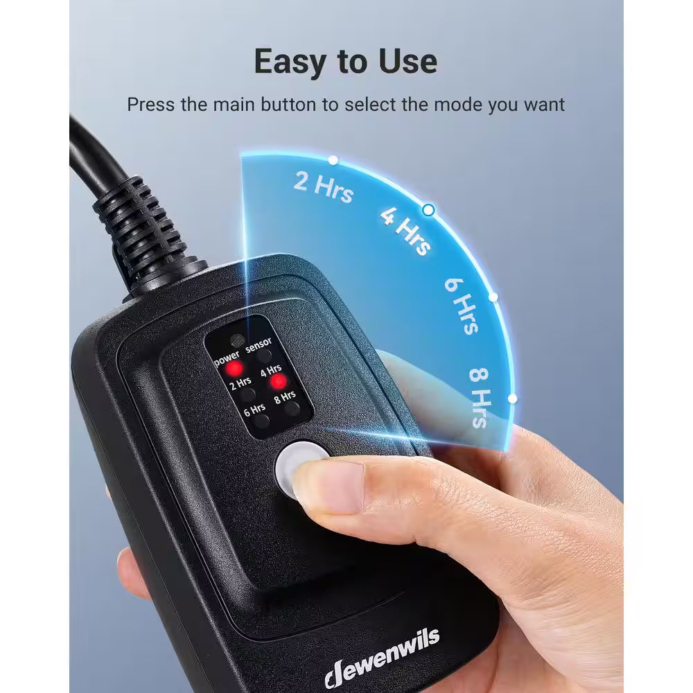 Outdoor Light Countdown Timer Waterproof with 2-Grounded Outlets for Outdoor Lighting-Black