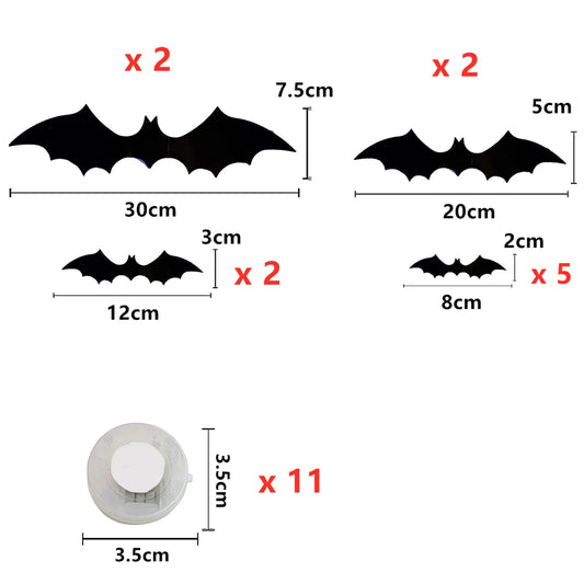 Halloween LED Bats Light Wall Decor,Realistic PVC 3D Bats Sticker Lights for Home Indoor Outdoor Halloween Party Wall Decoration