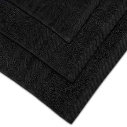 12 Piece Bath Towel Set for Bathroom - Wealuxe Collection 2 Bath Towels, 4 Hand Towels, 6 Washcloths 100% Cotton Soft and Plush Highly Absorbent, Soft Towel for Hotel & Spa - Black