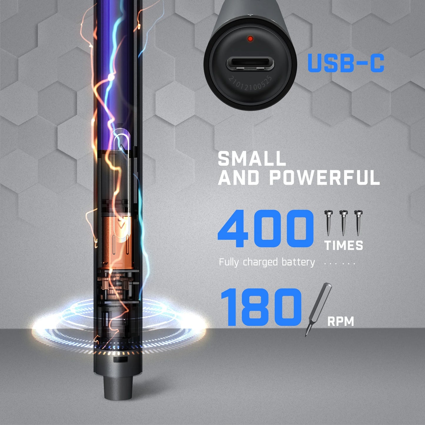 Cordless Electric Screwdriver Kit, 3 N.M Torque with 24 Magnetic Bits, Quick-Charge Battery & Magnetic Holder - Ideal for Electronics Repair (Phones, Laptops, Watches)